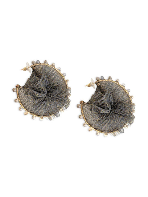 

Foxy Sperks Grey Contemporary Hoop Earrings