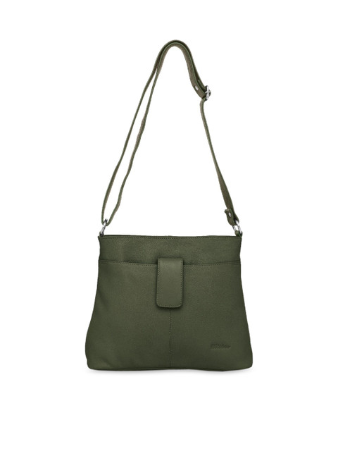 

WildHorn Green Solid Leather Sling Bag