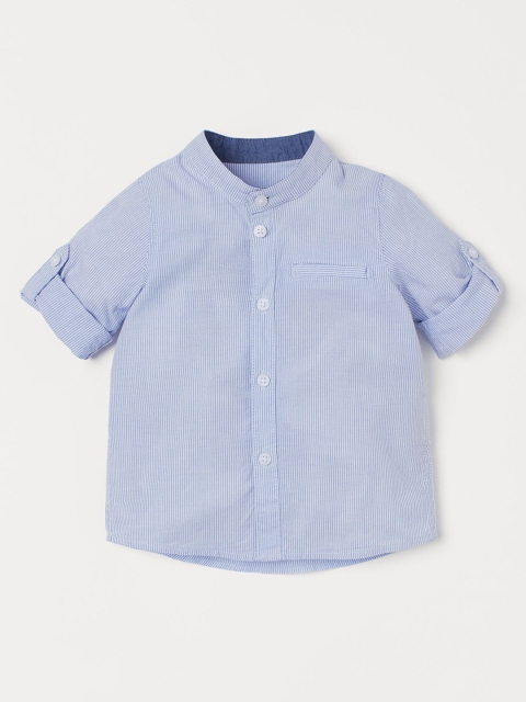 

H&M Boys Blue Striped Grandad Shirt