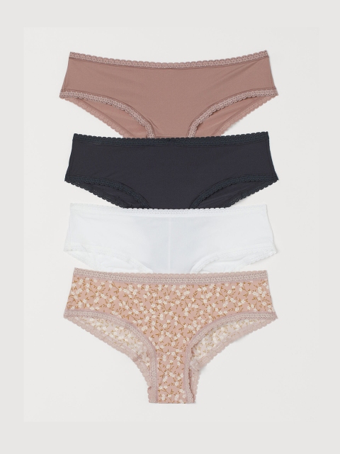 

H&M 4-Pack Microfibre Hipsters, White