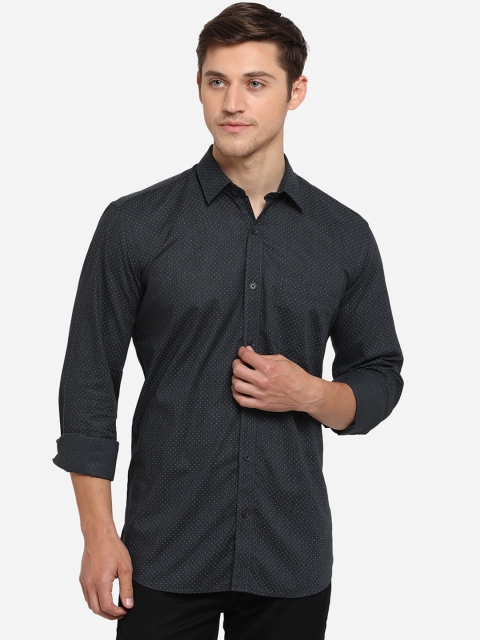 

Greenfibre Men Black Slim Fit Printed Casual Shirt