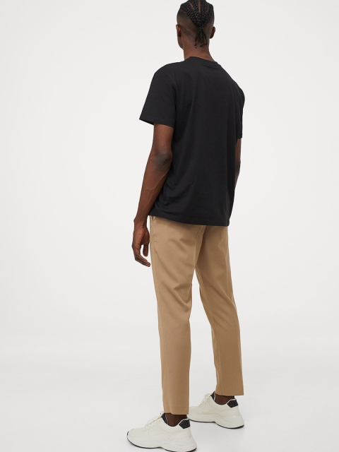 

H&M Men Beige Slim Fit Cigarette Trousers