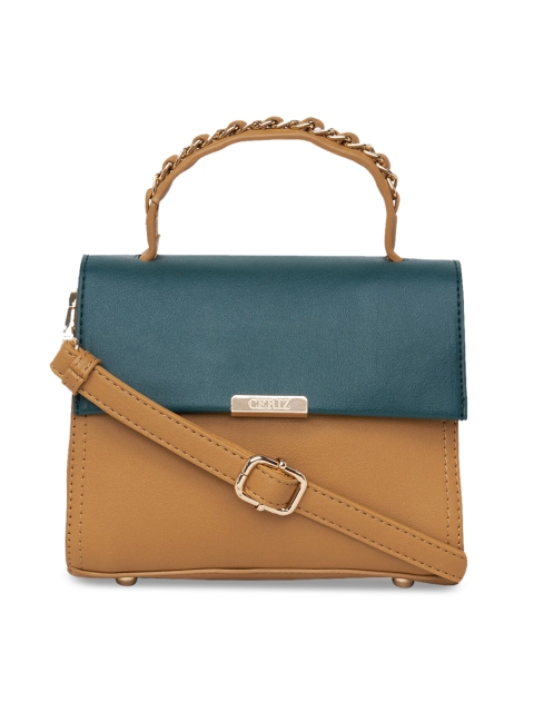 

CERIZ Yellow & Green Colourblocked Satchel