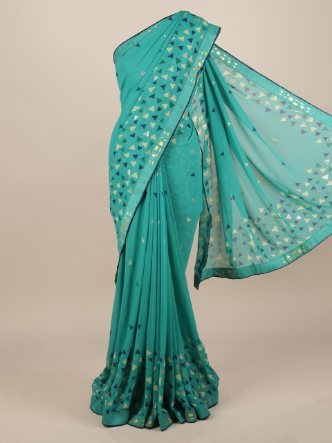 

Pothys Sea Green Woven Design Poly Chiffon Saree