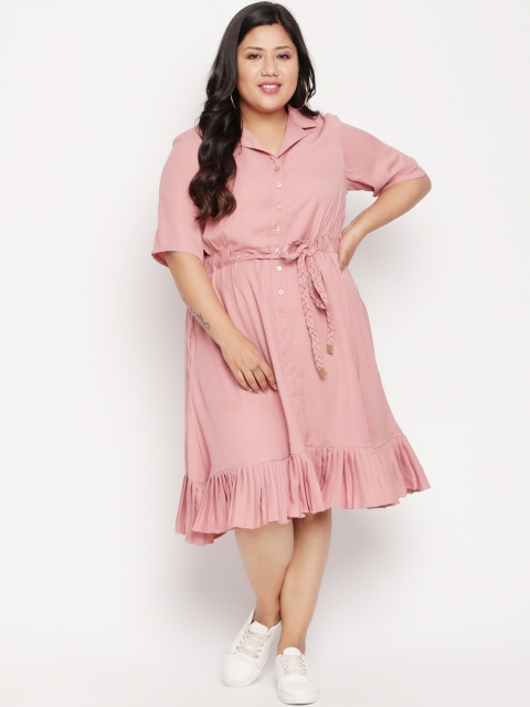 Amydus Women Pink Solid Shirt Dress