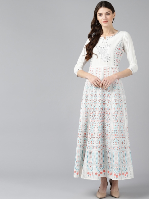 

Bani Women Women White Printed Maxi Dress