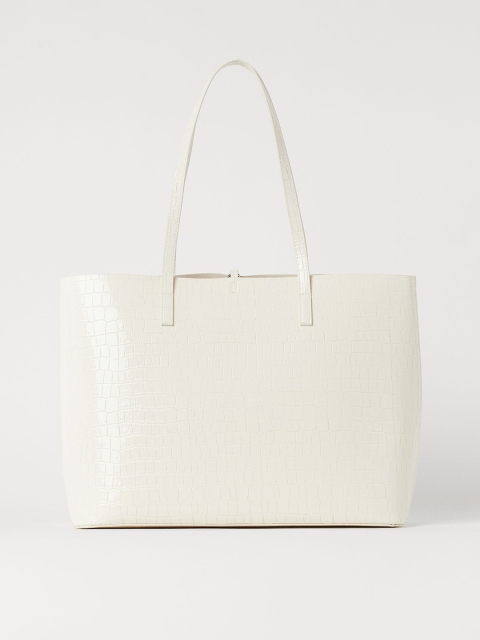 

H&M Women White Textured Shopper