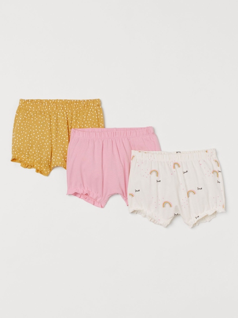 

H&M Unisex White & Pink 3-Pack Jersey Shorts