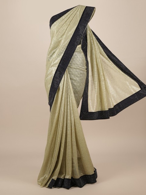 

Pothys Green & Black Jute Silk Woven Design Saree