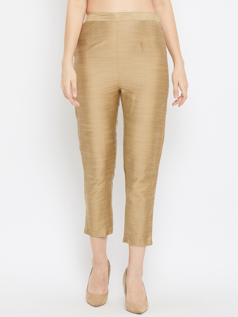 

Clora Creation Women Brown Solid Silk Regular Trousers