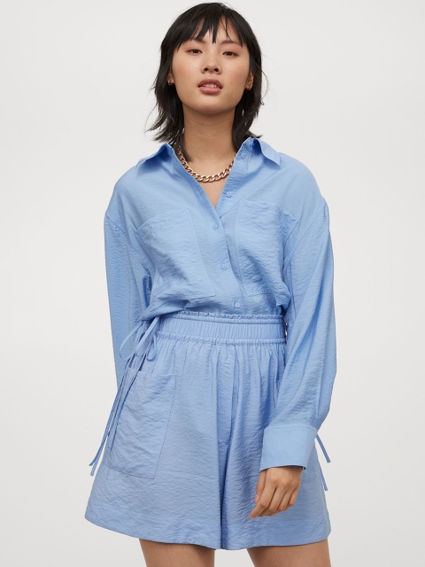 

H&M Women Blue Paper Bag Shorts