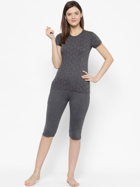 

VIMAL JONNEY Women Grey Solid Night suit