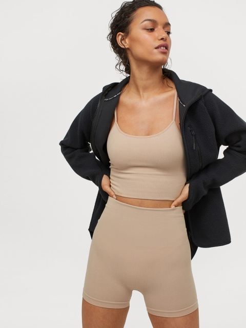 

H&M Women Beige Seamless Shorts