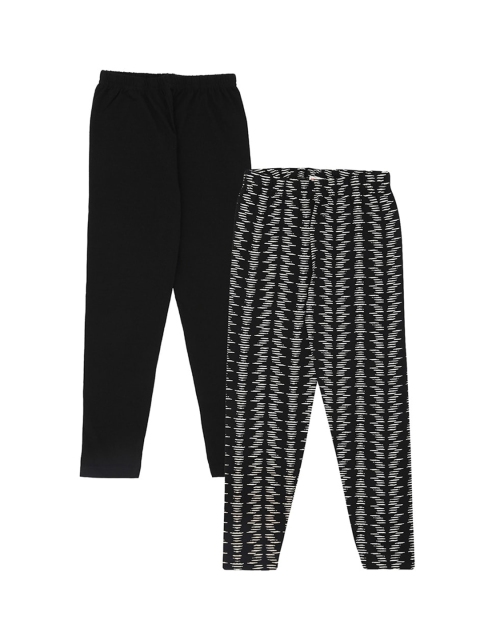 

RAINE AND JAINE Girls Pack Of 2 Ankle-Length Leggings, Black