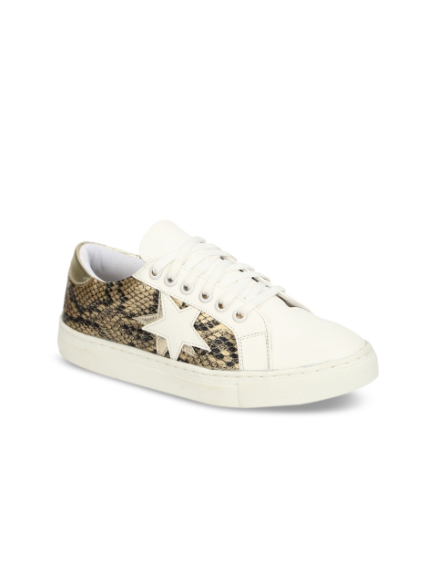 

Truffle Collection Cream Coloured Women Printed Sneakers