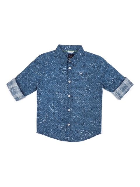 

Allen Solly Junior Boys Blue Regular Fit Printed Casual Shirt