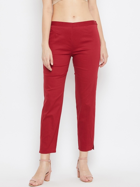 

Baani Creations Women Maroon Regular Fit Solid Regular Trousers