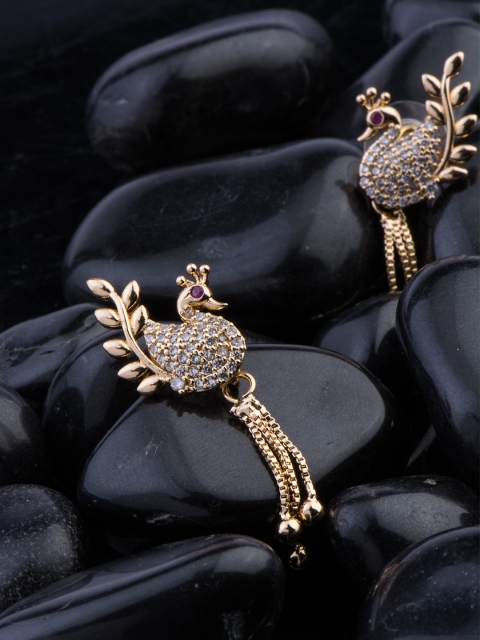 

Alankruthi Gold-Toned Contemporary Drop Earrings