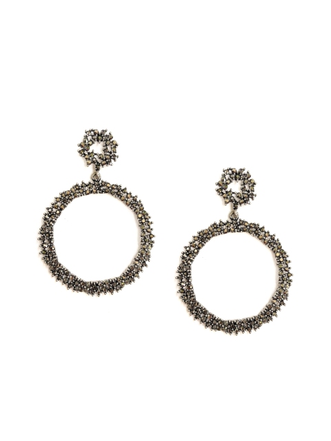 

Foxy Sperks Silver-Toned Geometric Drop Earrings