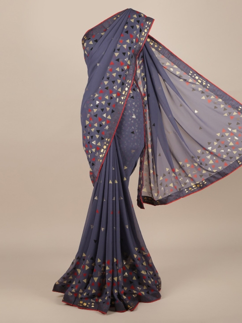 

Pothys Grey & Beige Poly Chiffon Printed Saree