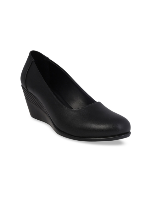 

pelle albero Women Black Solid Leather Pumps