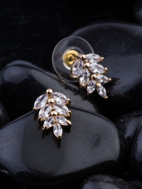 

Alankruthi Gold-Plated & White Leaf Shaped CZ Studs