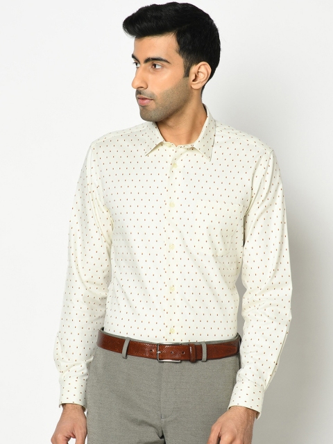 

Blackberrys Men Yellow Slim Fit Printed Formal Shirt