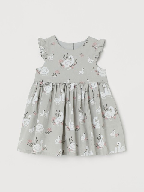 

H&M Girls Green Patterned Cotton Dress