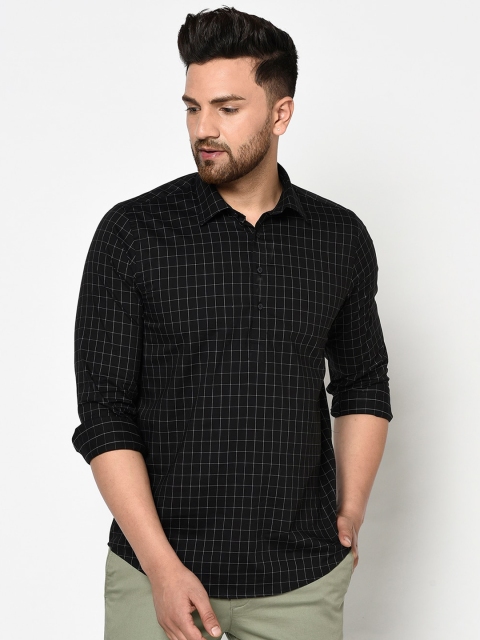 

Blackberrys Men Black Cotton Arise Regular Fit Checked Formal Shirt