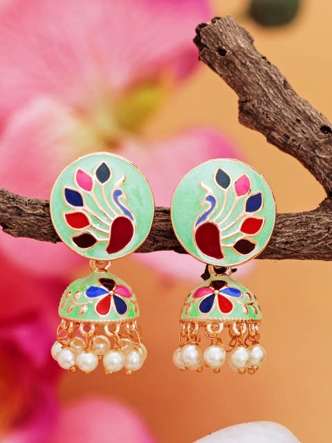aadita Gold-Toned Contemporary Jhumkas