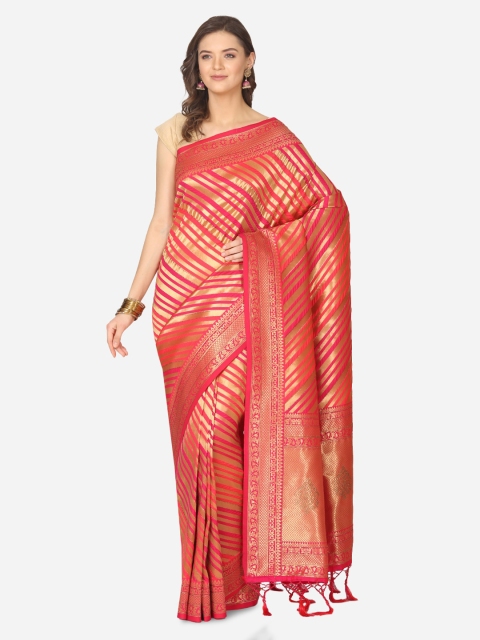 

BOMBAY SELECTIONS Magenta Silk Blend Woven Design Banarasi Saree