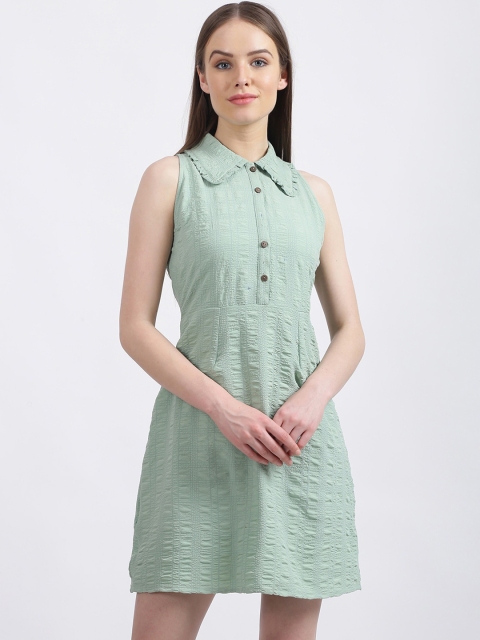 

Zink London Women Mint Green Solid Shirt Dress