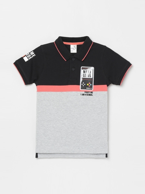 

max Boys Multicoloured Colourblocked Polo Collar T-shirt, Multi