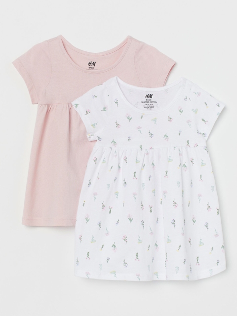 

H&M Girls 2-Pack Cotton Dresses, White