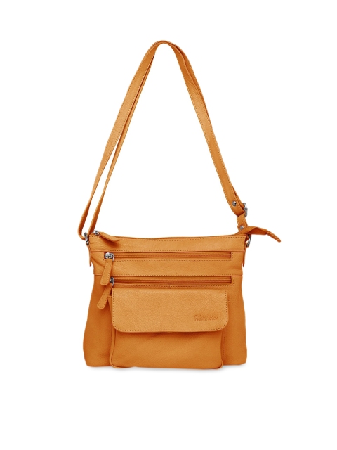 

WildHorn Yellow Solid Leather Shoulder Bag