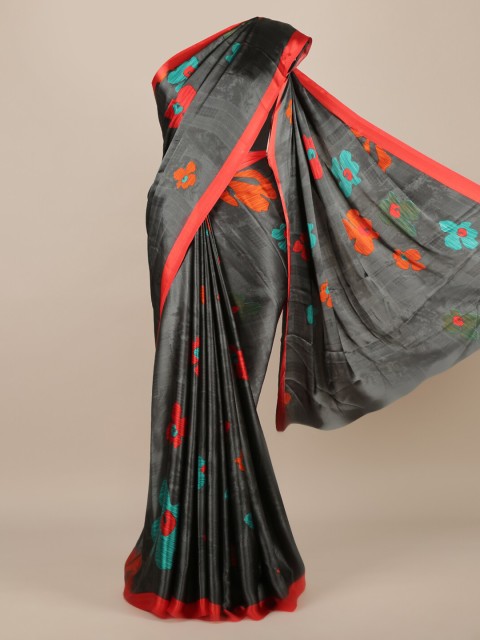 

Pothys Grey & Red Satin Woven Design Saree