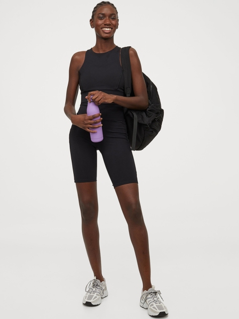 

H&M Women Black Solid Cycling Shorts
