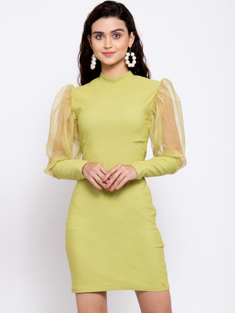 

EMBLAZE Women Green Solid Sheath Dress