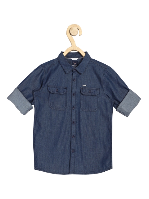 

Allen Solly Junior Boys Navy Blue Slim Fit Solid Casual Cotton Shirt