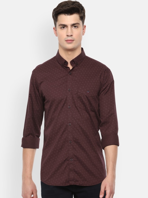 

Louis Philippe Sport Men Maroon Slim Fit Printed Casual Shirt