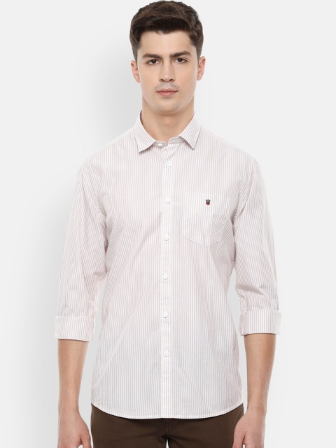 

Louis Philippe Sport Men White & Grey Slim Fit Striped Cotton Casual Shirt
