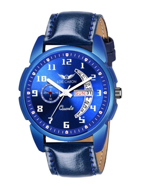 

LOIS CARON Men Blue Analogue Leather Watch MLC-8203