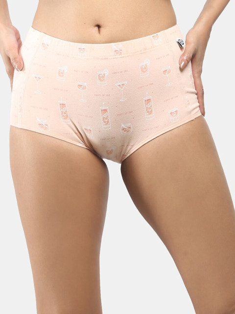

Wear Equal Women Peach Coloured & White Typography Printed Boy-Shorts 004/BA/Blush/AOP