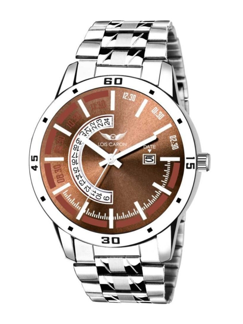 

LOIS CARON Men Brown & Silver-Toned Analogue Watch MLC-8171