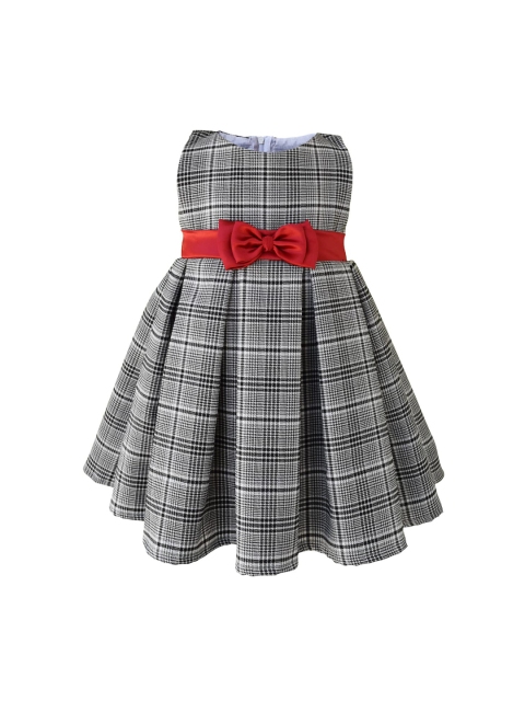 

Faye Girls Black Checked Fit and Flare Dress