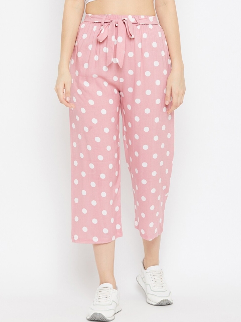 

Baani Creations Women Pink Smart Regular Fit Printed Culottes