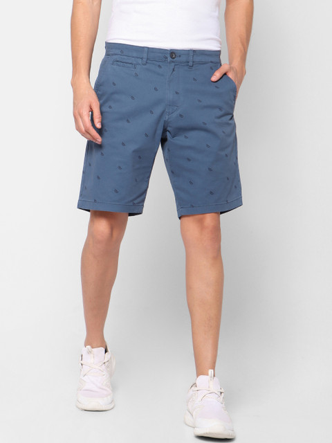 

Celio Men Blue Printed Regular Fit Regular Shorts
