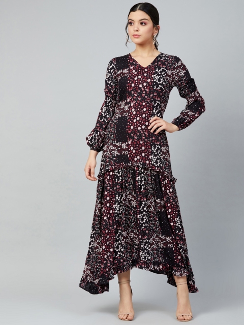

Athena Women Black Printed Maxi Dress