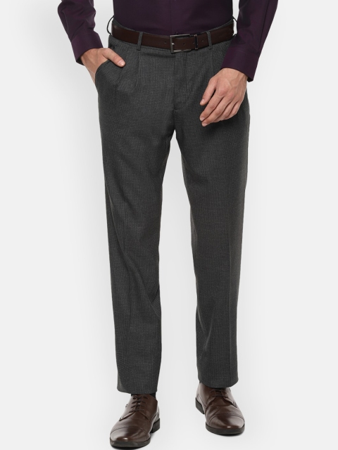 

Louis Philippe Men Black Regular Fit Solid Formal Trousers