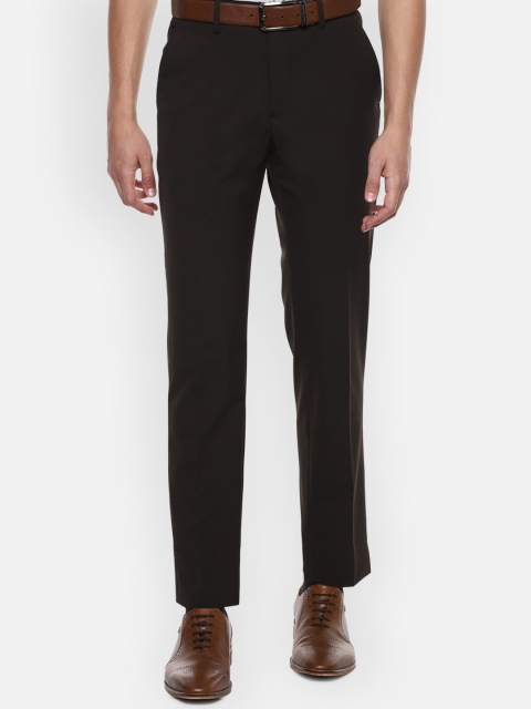 

Louis Philippe Men Coffee Brown Slim Fit Solid Formal Trousers